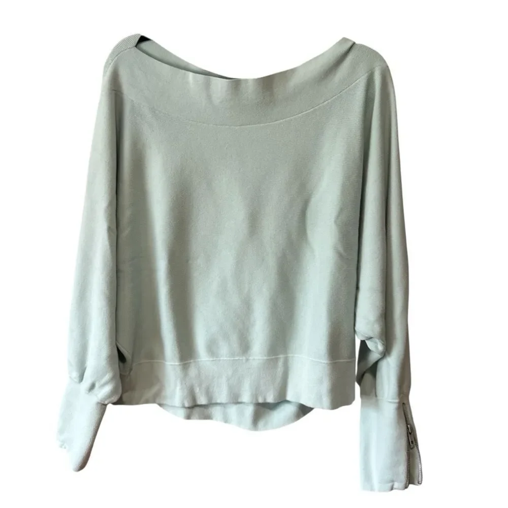 Revolve Free People Light Green Hide And Seek Sweater Long Sleeve Top